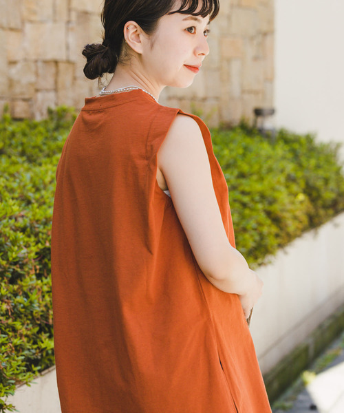 ITEMS URBANRESEARCH（アイテムズ アーバンリサーチ）の「ショルダータックTシャツ（Tシャツ/カットソー・レディース・チャコールグレー/オレンジ/その他1/ホワイト・FREE）」の4枚目の写真