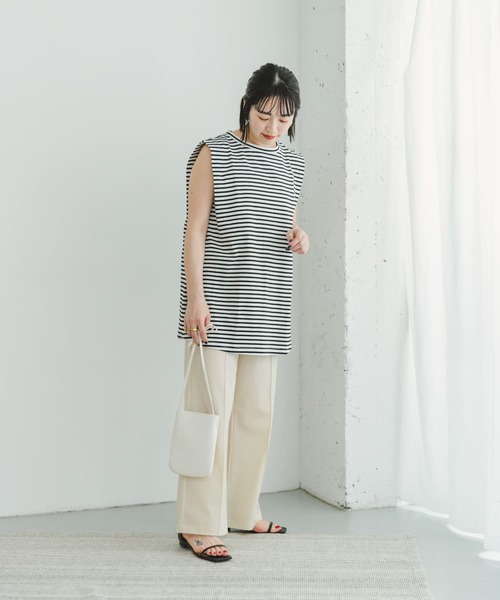 ITEMS URBANRESEARCH（アイテムズ アーバンリサーチ）の「ショルダータックTシャツ（Tシャツ/カットソー・レディース・チャコールグレー/オレンジ/その他1/ホワイト・FREE）」の21枚目の写真