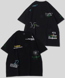 SITRY（シトリー）の「Hand Drawn Illustration Embroidery T-shirt/手描きイラスト 総柄 刺繍 プリント 半袖Tシャツ（Tシャツ/カットソー・メンズ）」