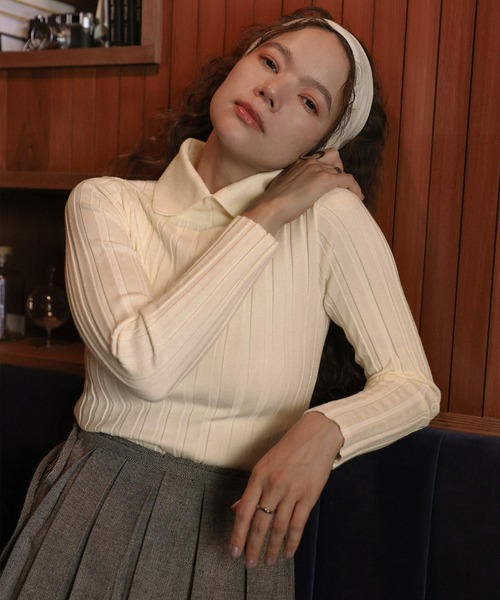 セール】スタンドポロリブニット（ニット/セーター）｜select MOCA