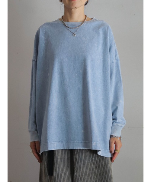 FIL DE FER（フィルデフェール）の「硫化ミストブリーチ　ビッグTEE（Tシャツ/カットソー・レディース・グレー/サックスブルー/ベージュ・FREE）」の18枚目の写真