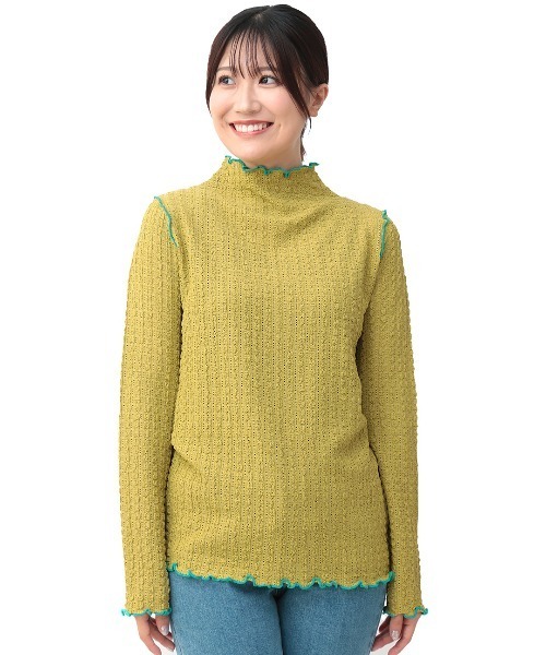 チチカカ（チチカカ）の「プクプクレースボトルネックＴシャツ（Tシャツ/カットソー・レディース・オフホワイト/ブラック/ライトグリーン・FREE）」の11枚目の写真