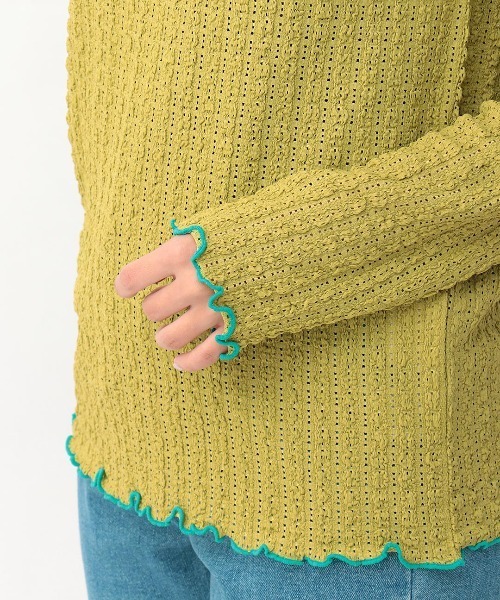 チチカカ（チチカカ）の「プクプクレースボトルネックＴシャツ（Tシャツ/カットソー・レディース・オフホワイト/ブラック/ライトグリーン・FREE）」の15枚目の写真