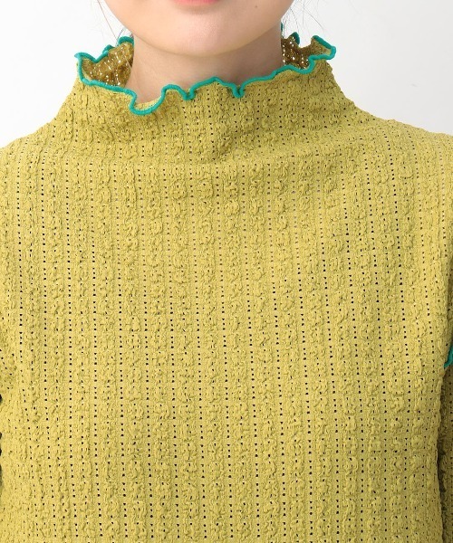 チチカカ（チチカカ）の「プクプクレースボトルネックＴシャツ（Tシャツ/カットソー・レディース・オフホワイト/ブラック/ライトグリーン・FREE）」の14枚目の写真