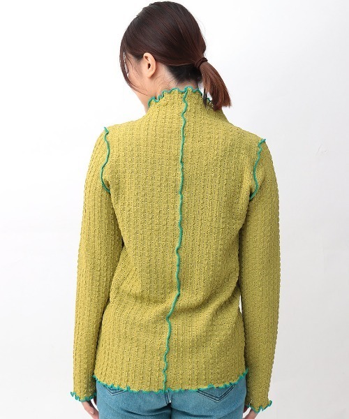 チチカカ（チチカカ）の「プクプクレースボトルネックＴシャツ（Tシャツ/カットソー・レディース・オフホワイト/ブラック/ライトグリーン・FREE）」の13枚目の写真