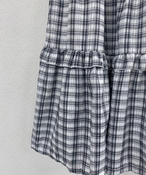 新品タグ付き　３段ティアードスカートライトグレーPSサイズ twpw0001583_1.jpg