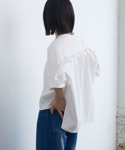 RETRO GIRL(レトロガール)の「BフリルワイドT-shirt(Tシャツ/カットソー・レディース・オフホワイト/チャコールグレー/ブラック・FREE)」の17枚目の写真