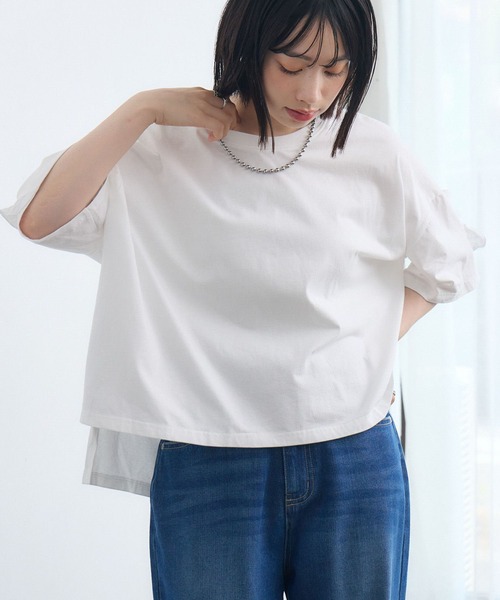 RETRO GIRL(レトロガール)の「BフリルワイドT-shirt(Tシャツ/カットソー・レディース・オフホワイト/チャコールグレー/ブラック・FREE)」の13枚目の写真