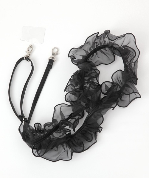 LEPSIM(レプシィム)の「チュールフリルスマホストラップ 137913(スマホグッズ・レディース・グレー/アイボリー/ブラック・ONE SIZE)」の10枚目の写真