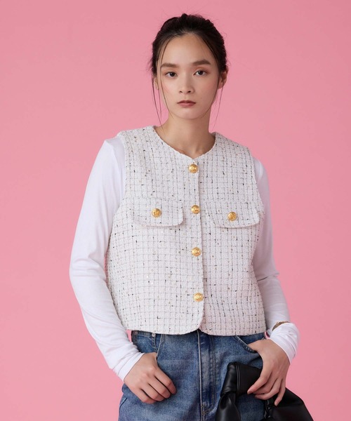 fifth（フィフス）の「ゴールドボタンツイードジレ（ベスト）」 - WEAR