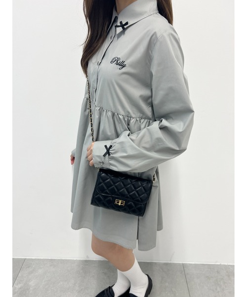 PHILLY（フィリー）の「【PHILLY】リボンポイントシャツワンピース（シャツワンピース・レディース・ホワイト/グレー・FREE）」の14枚目の写真