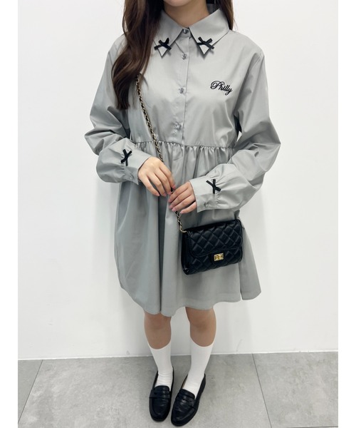 PHILLY（フィリー）の「【PHILLY】リボンポイントシャツワンピース（シャツワンピース・レディース・ホワイト/グレー・FREE）」の17枚目の写真