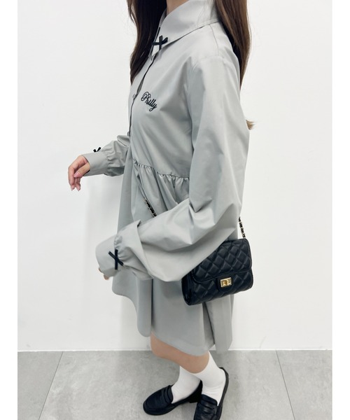 PHILLY（フィリー）の「【PHILLY】リボンポイントシャツワンピース（シャツワンピース・レディース・ホワイト/グレー・FREE）」の18枚目の写真