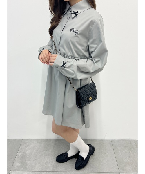 PHILLY（フィリー）の「【PHILLY】リボンポイントシャツワンピース（シャツワンピース・レディース・ホワイト/グレー・FREE）」の19枚目の写真