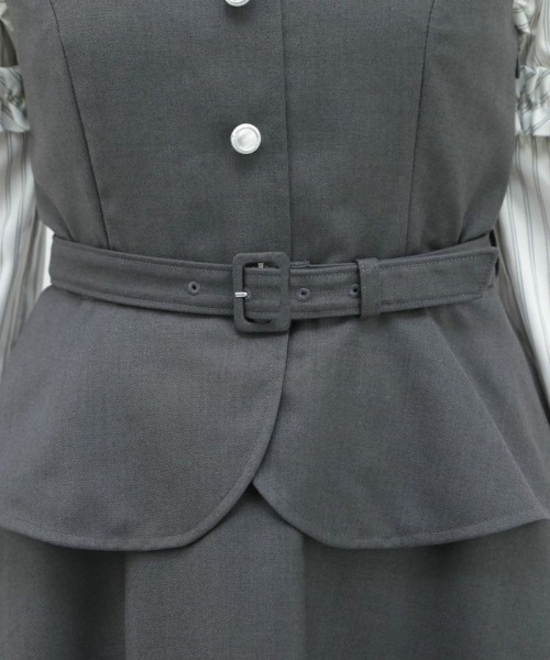 F i.n.t（フィント）の「ビスチェレイヤード風ジャンパースカート/fint（ジャンパースカート・レディース・グレー/ネイビー・FREE）」の9枚目の写真