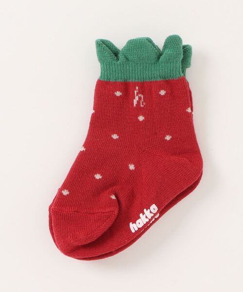 HAKKA BABY（ハッカベビー）の「[ベビー]フルーツモチーフソックス（ソックス/靴下・キッズ・レッド/ピンク/ボルドー/ライトグリーン・FREE）」の4枚目の写真
