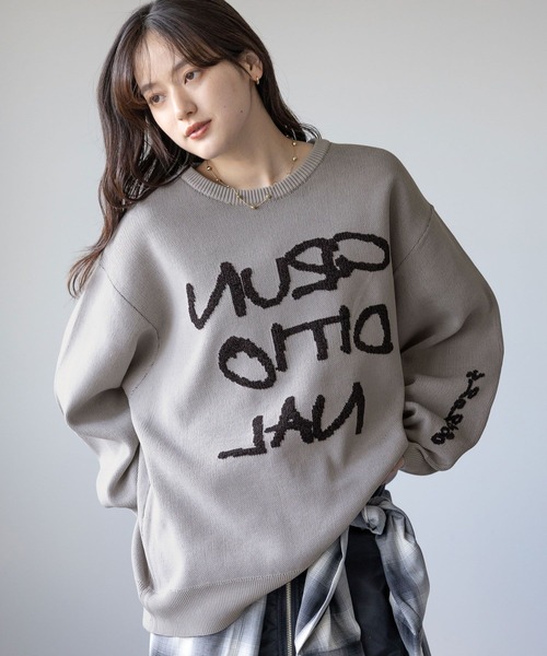 RAGEBLUE（レイジブルー）の「レターロゴルーズニット（ニット/セーター・レディース・ホワイト/ネイビー/グレー・FREE）」の17枚目の写真