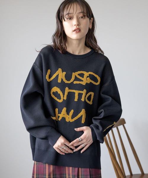 RAGEBLUE（レイジブルー）の「レターロゴルーズニット（ニット/セーター・レディース・ホワイト/ネイビー/グレー・FREE）」の18枚目の写真