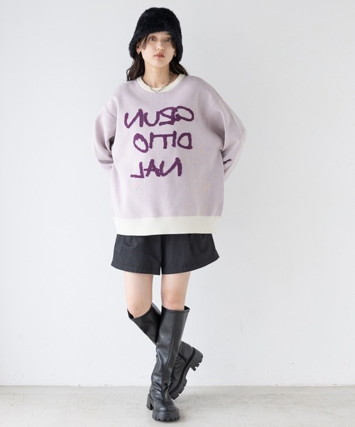 RAGEBLUE（レイジブルー）の「レターロゴルーズニット（ニット/セーター・レディース・ホワイト/ネイビー/グレー・FREE）」の5枚目の写真