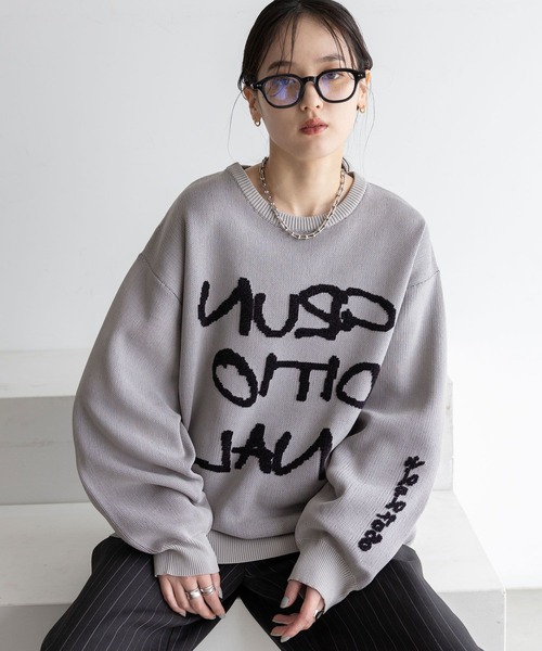 RAGEBLUE（レイジブルー）の「レターロゴルーズニット（ニット/セーター・レディース・ホワイト/ネイビー/グレー・FREE）」の10枚目の写真