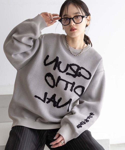 RAGEBLUE（レイジブルー）の「レターロゴルーズニット（ニット/セーター・レディース・ホワイト/ネイビー/グレー・FREE）」の11枚目の写真