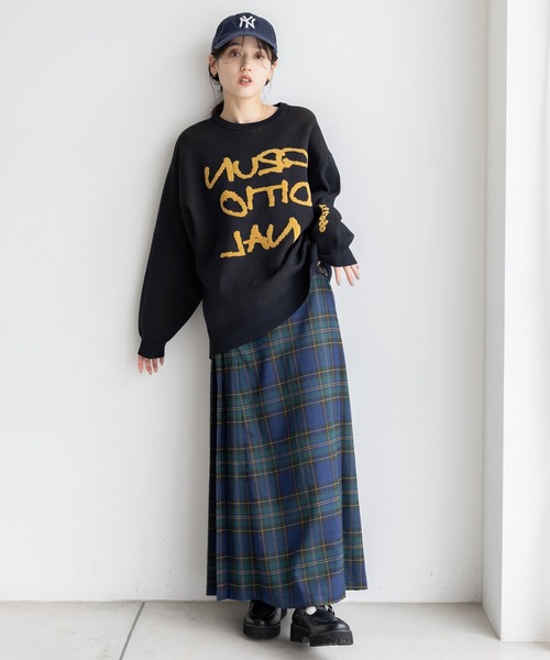 RAGEBLUE（レイジブルー）の「レターロゴルーズニット（ニット/セーター・レディース・ホワイト/ネイビー/グレー・FREE）」の12枚目の写真