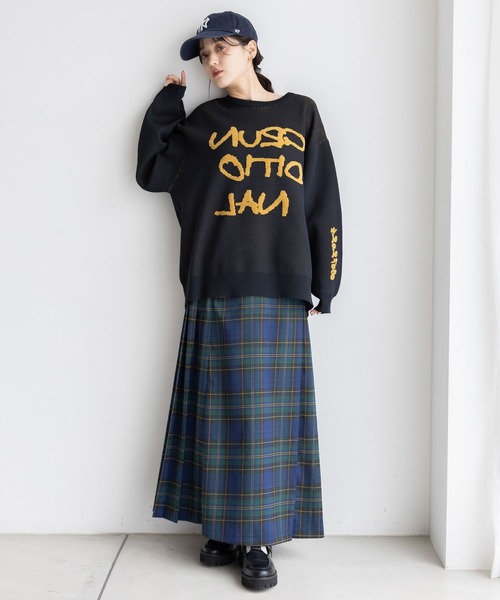 RAGEBLUE（レイジブルー）の「レターロゴルーズニット（ニット/セーター・レディース・ホワイト/ネイビー/グレー・FREE）」の14枚目の写真