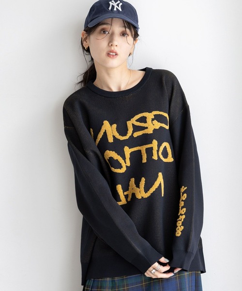 RAGEBLUE（レイジブルー）の「レターロゴルーズニット（ニット/セーター・レディース・ホワイト/ネイビー/グレー・FREE）」の15枚目の写真