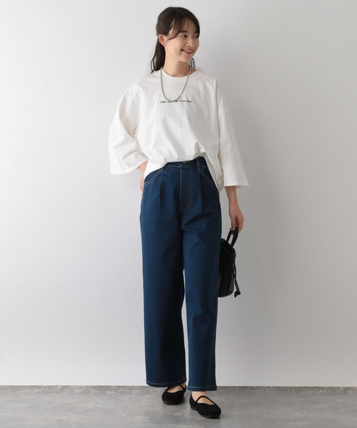 GLOBAL WORK Smile Seed Store（グローバルワーク スマイルシードストア）の「刺繍ロゴプルオーバー/七分袖/144049（Tシャツ/カットソー・レディース・ブラック/オフホワイト/チャコール・LARGE/SMALL/X-LARGE/MEDIUM）」の6枚目の写真