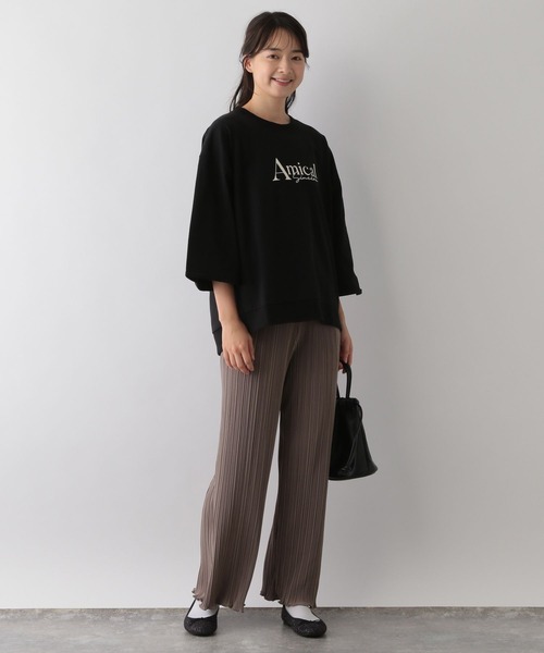 GLOBAL WORK Smile Seed Store（グローバルワーク スマイルシードストア）の「刺繍ロゴプルオーバー/七分袖/144049（Tシャツ/カットソー・レディース・ブラック/オフホワイト/チャコール・LARGE/SMALL/X-LARGE/MEDIUM）」の10枚目の写真