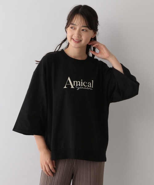 GLOBAL WORK Smile Seed Store（グローバルワーク スマイルシードストア）の「刺繍ロゴプルオーバー/七分袖/144049（Tシャツ/カットソー・レディース・ブラック/オフホワイト/チャコール・LARGE/SMALL/X-LARGE/MEDIUM）」の11枚目の写真