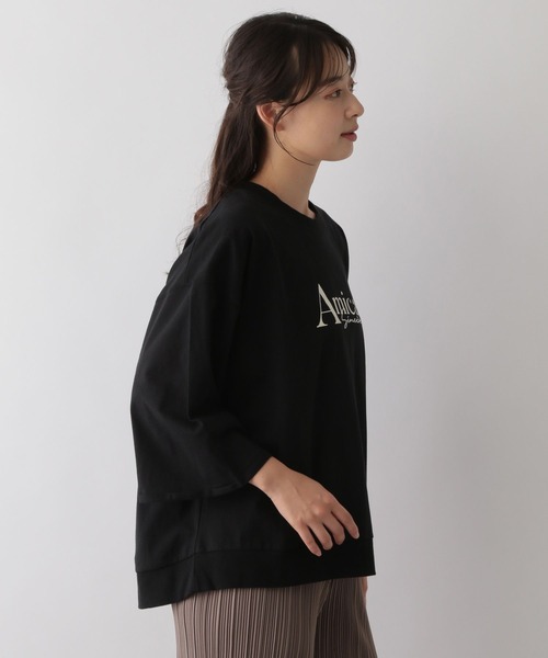 GLOBAL WORK Smile Seed Store（グローバルワーク スマイルシードストア）の「刺繍ロゴプルオーバー/七分袖/144049（Tシャツ/カットソー・レディース・ブラック/オフホワイト/チャコール・LARGE/SMALL/X-LARGE/MEDIUM）」の12枚目の写真