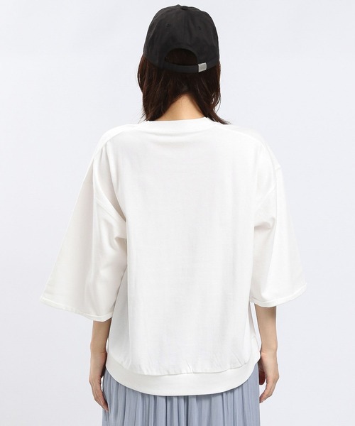 GLOBAL WORK Smile Seed Store（グローバルワーク スマイルシードストア）の「刺繍ロゴプルオーバー/七分袖/144049（Tシャツ/カットソー・レディース・ブラック/オフホワイト/チャコール・LARGE/SMALL/X-LARGE/MEDIUM）」の19枚目の写真