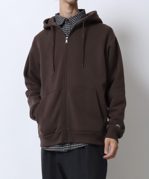 DISCUS（ディスカス）の「DISCUS/ディスカス 別注 オーバーサイズ 裏起毛 ワンポイントロゴ刺繍 ミニワッペン フルジップパーカー フーディー パーカー スウェット レディース メンズ（パーカー・メンズ・ブラック/ブルーグリーン/グレー/ネイビー/オートミール/ブラウン/グレイッシュベージュ・M/L/LL）」の22枚目の写真