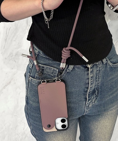 NANO universe（ナノユニバース）の「iPhone16 iPhone16Pro iPhone16e iPhone17e ナノユニバース [ストラップ付き背面/バイカラー]（スマホケース/カバー・レディース・ブラック/グレー/ベージュ/ブラウン・iPhone 16/iPhone 16 Pro/iPhone 16e）」の19枚目の写真