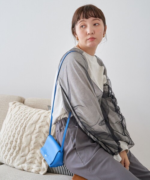 FREAK'S STORE(フリークスストア)の「限定展開 袖チュール 重ね ラグラン ロングスリーブ プルオーバー(Tシャツ/カットソー・レディース・オフホワイト/ブラック/ナチュラル/グレー・フリ-)」の13枚目の写真