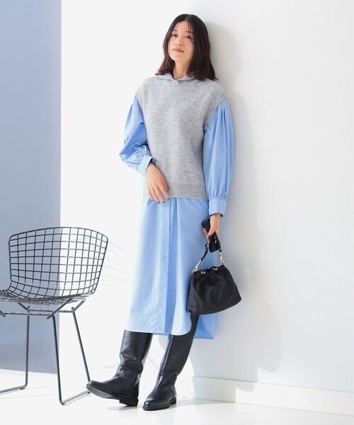 B:MING by BEAMS（ビーミングバイビームス）の「フーディ ニットベスト（ベスト・レディース・ブラウン/グレー・ONE SIZE）」の5枚目の写真