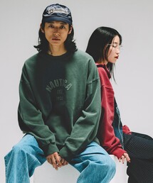 NAUTICA | NAUTICA/ノーティカ Pigment Dyed Felt Patch Arch Logo Crewneck Sweatshirt/ピグメントダイ アーチロゴ クルーネックスウェット(スウェット)