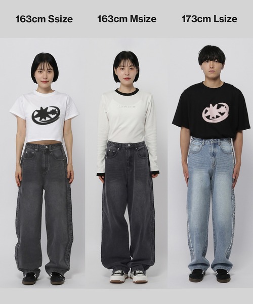 3.3 Field Trip （3.3フィールドトリップ）の「【UNISEX】3.3 Field Trip／ワイドヴィンテージデニム（デニムパンツ・レディース・スカイブルー/ブラック/クリアブルー/チャコール/その他6/その他5/その他1/その他2/その他3/その他4・MEDIUM/SMALL/LARGE）」の11枚目の写真