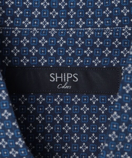 【セール】SHIPS Colors:〈洗濯機可能〉ビエラ プリント ワイドカラー シャツ（ビジネスシャツ）｜SHIPS Colors（シップス カラーズ）