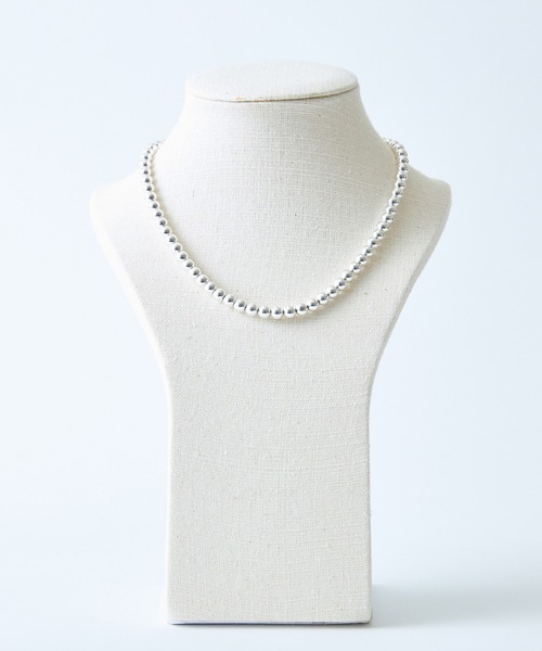 HASHIBAMI】天然石 シルバー 43cm ネックレス ※5.5mm玉（ネックレス