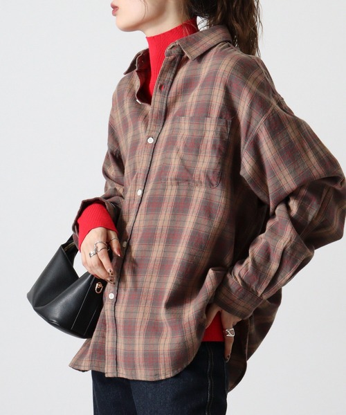 SUGGESTION（サジェッション）の「Viera brushed dyed check long sleeve flannel shirt / ビエラ起毛 先染チェック長袖ネルシャツ unisex（シャツ/ブラウス・メンズ・グレー/サックスブルー/アイボリー/ブラウン・M/L）」の20枚目の写真