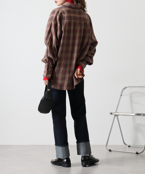 SUGGESTION（サジェッション）の「Viera brushed dyed check long sleeve flannel shirt / ビエラ起毛 先染チェック長袖ネルシャツ unisex（シャツ/ブラウス・メンズ・グレー/サックスブルー/アイボリー/ブラウン・M/L）」の22枚目の写真