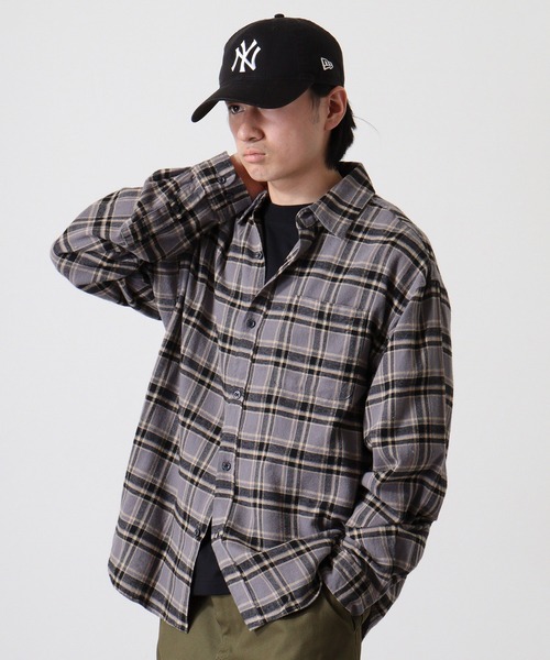 SUGGESTION（サジェッション）の「Viera brushed dyed check long sleeve flannel shirt / ビエラ起毛 先染チェック長袖ネルシャツ unisex（シャツ/ブラウス・メンズ・グレー/サックスブルー/アイボリー/ブラウン・M/L）」の13枚目の写真