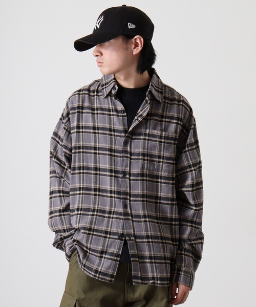SUGGESTION（サジェッション）の「Viera brushed dyed check long sleeve flannel shirt / ビエラ起毛 先染チェック長袖ネルシャツ unisex（シャツ/ブラウス・メンズ・グレー/サックスブルー/アイボリー/ブラウン・M/L）」の14枚目の写真