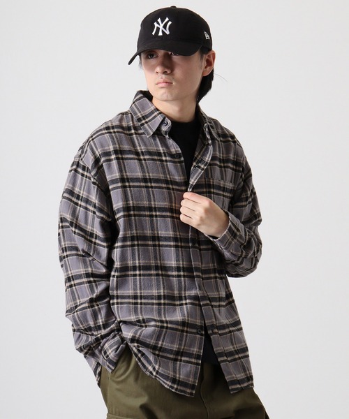 SUGGESTION（サジェッション）の「Viera brushed dyed check long sleeve flannel shirt / ビエラ起毛 先染チェック長袖ネルシャツ unisex（シャツ/ブラウス・メンズ・グレー/サックスブルー/アイボリー/ブラウン・M/L）」の15枚目の写真