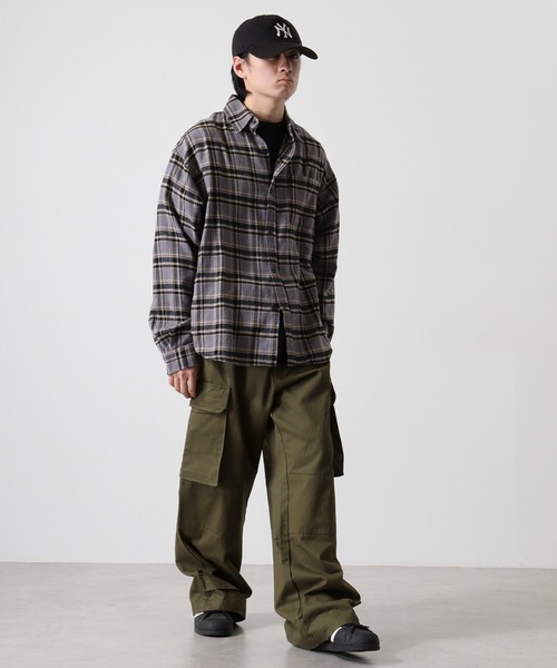 SUGGESTION（サジェッション）の「Viera brushed dyed check long sleeve flannel shirt / ビエラ起毛 先染チェック長袖ネルシャツ unisex（シャツ/ブラウス・メンズ・グレー/サックスブルー/アイボリー/ブラウン・M/L）」の16枚目の写真