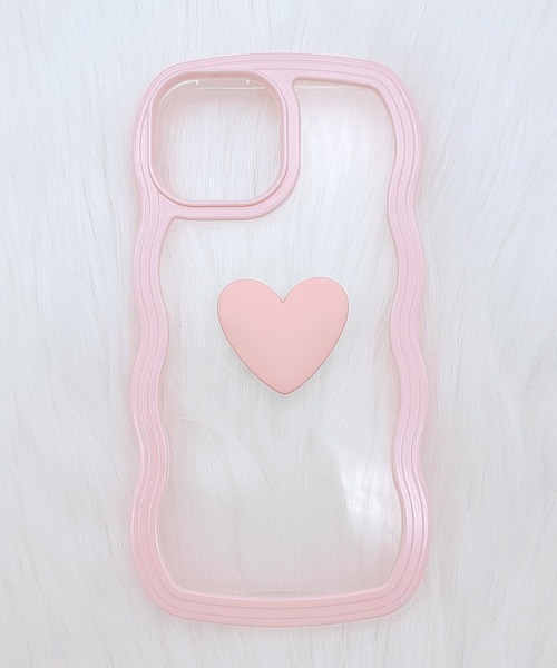 セール】ウエーブライン 3D ハート クリア iPhone ケース