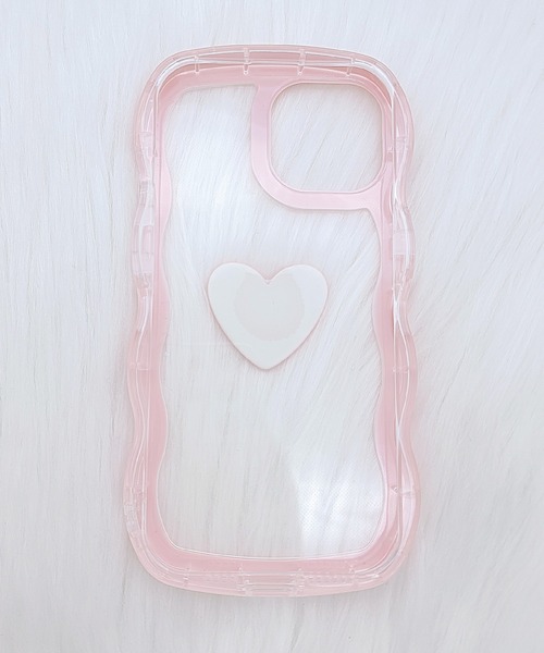 ウエーブライン 3D ハート クリア iPhone ケース（スマホケース/カバー