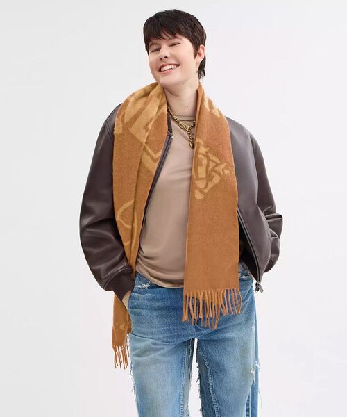 コーチ　マフラー　カシミヤ コーチ COACH マフラー レディース ストール カシミヤ混 大判